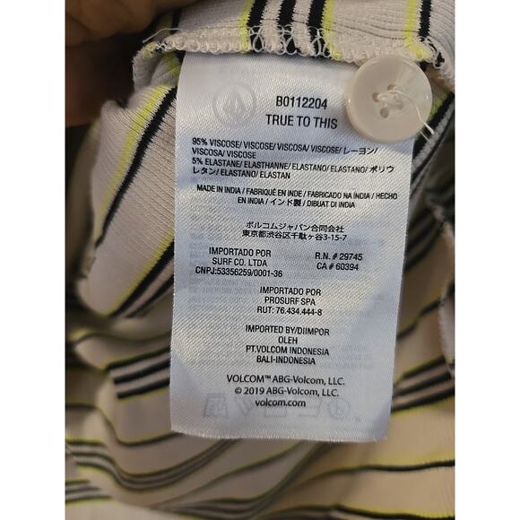 Volcom Popztone S/S Polo Shirt-BoneWomens Large- New - Picture 7 of 8